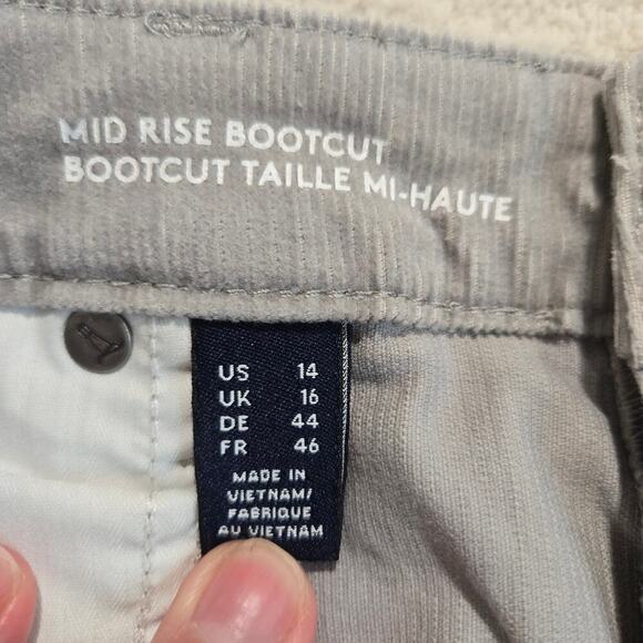 Lands' End Mid-rise Bootcut Corduroy Pants Slate Gray Women's Size 14 - Picture 10 of 11